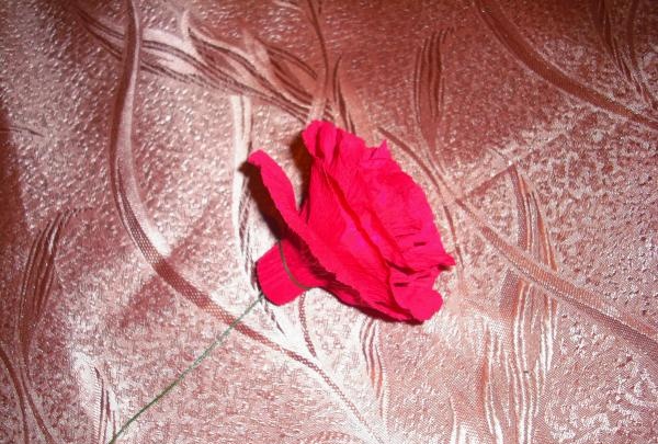 Lush rose made of corrugated paper