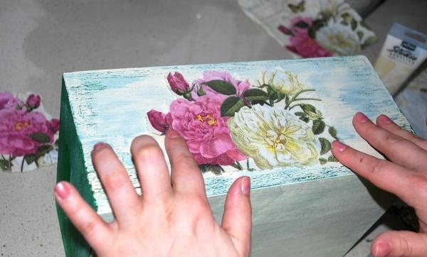 Decoupage wooden box