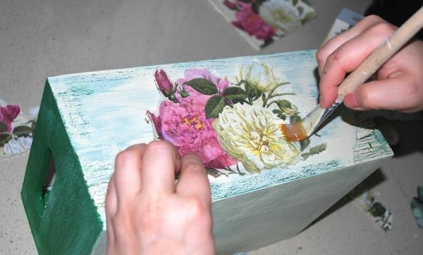 Decoupage wooden box