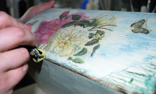 Decoupage wooden box