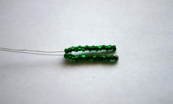 Beaded spruce branch