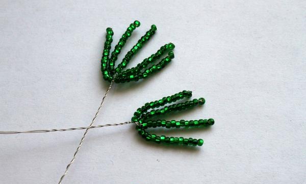 Beaded spruce branch