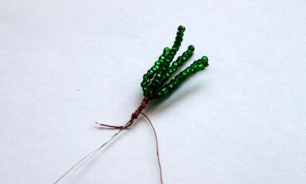 Beaded spruce branch