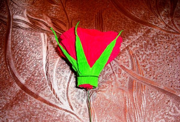 Lush rose made of corrugated paper