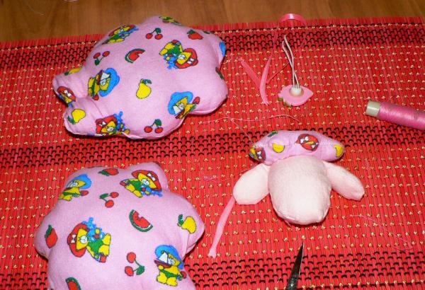 New Year's sheep made of fabric