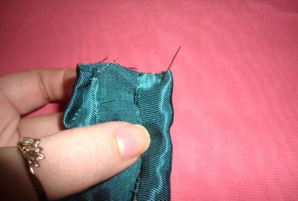 hem the edges with a regular stitch