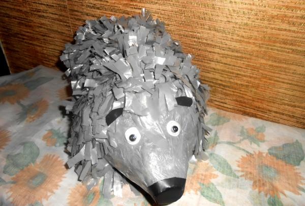 hedgehog from a bottle and polyethylene