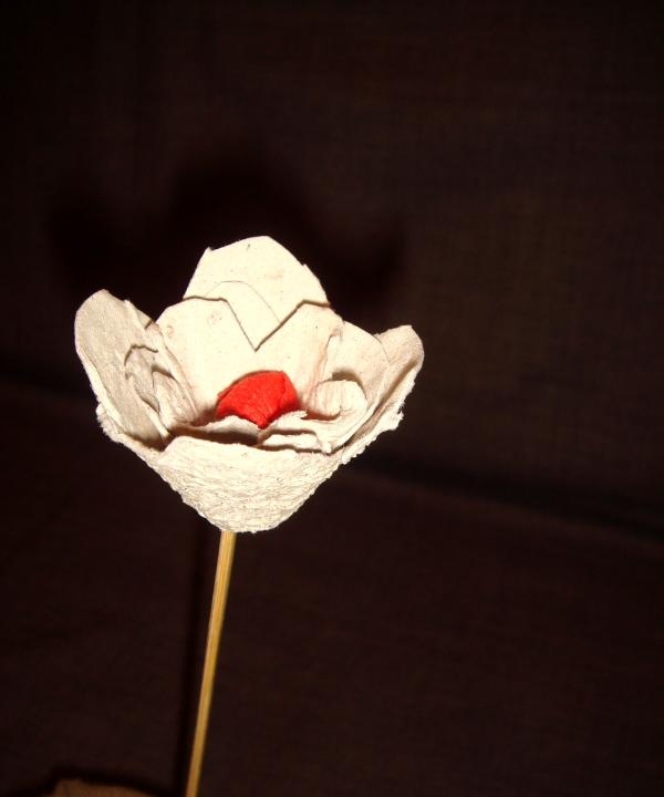 Roses from a paper egg tray