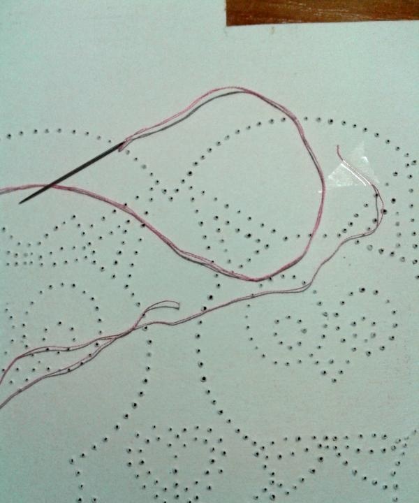 Valentine card using isothread technique