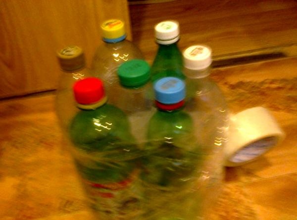 several plastic bottles