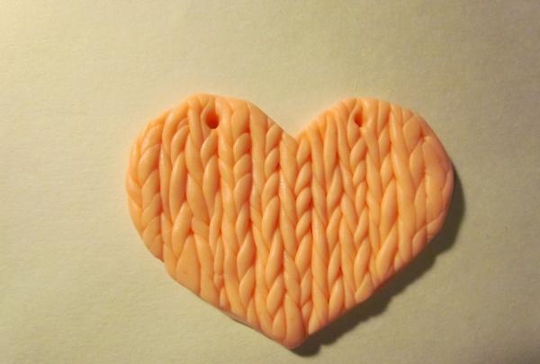 Knitted heart pendant