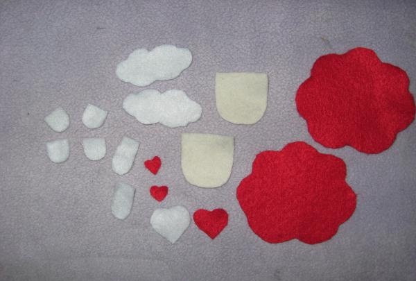 red felt cutouts