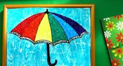 Eggshell mosaic “Rainbow Umbrella”