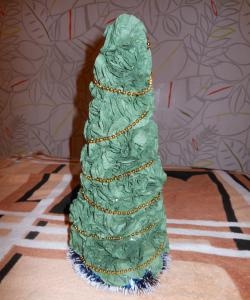 Christmas tree made of paper napkins