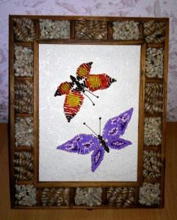 Panel "Butterflies" made of beads