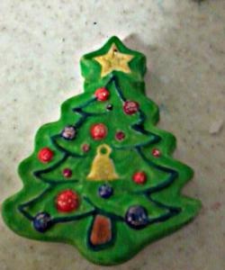 Christmas tree toys made of plaster