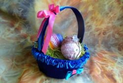 Satin ribbon basket