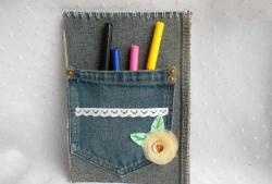 Notepad with denim trim