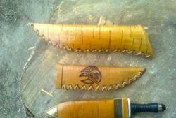 Birch bark knife case