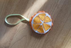 New Year's pendant - felt orange