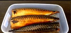 Cooking mackerel by cold smoking