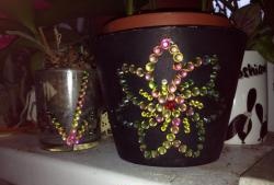 Decoration with thermal rhinestones