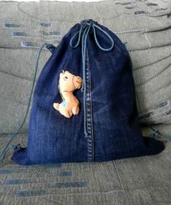 Children's denim backpack