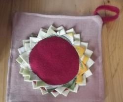 Kitchen oven mitt made from scraps