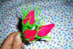 Corrugated paper rosebud