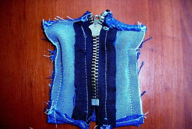 Clothes for a doll made from old jeans