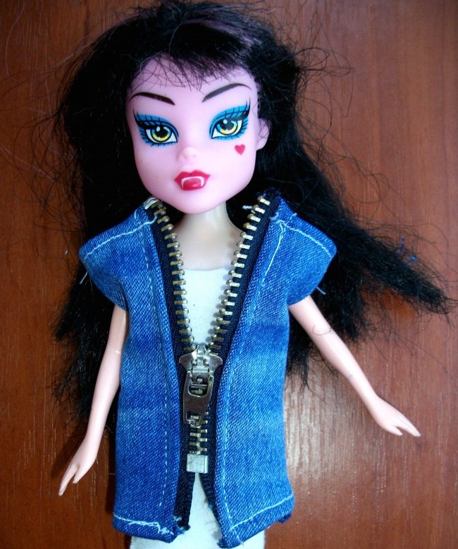 Clothes for a doll made from old jeans