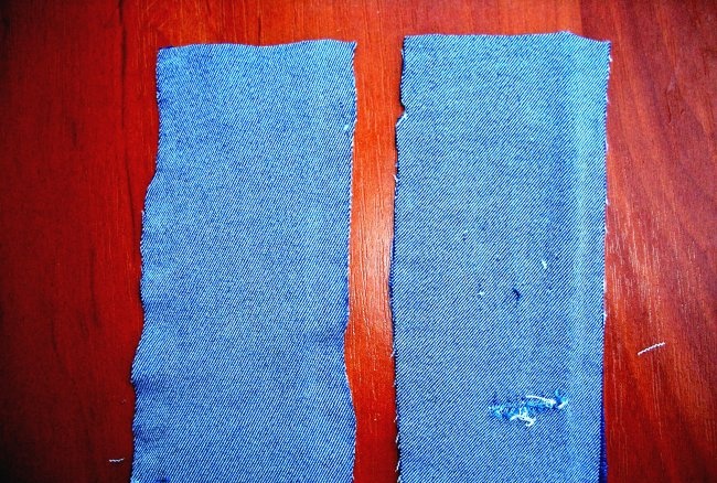 Clothes for a doll made from old jeans