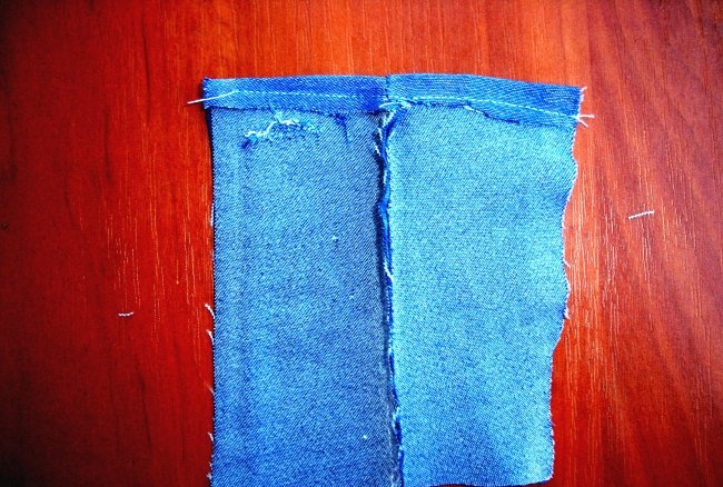 Clothes for a doll made from old jeans