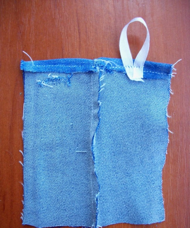 Clothes for a doll made from old jeans