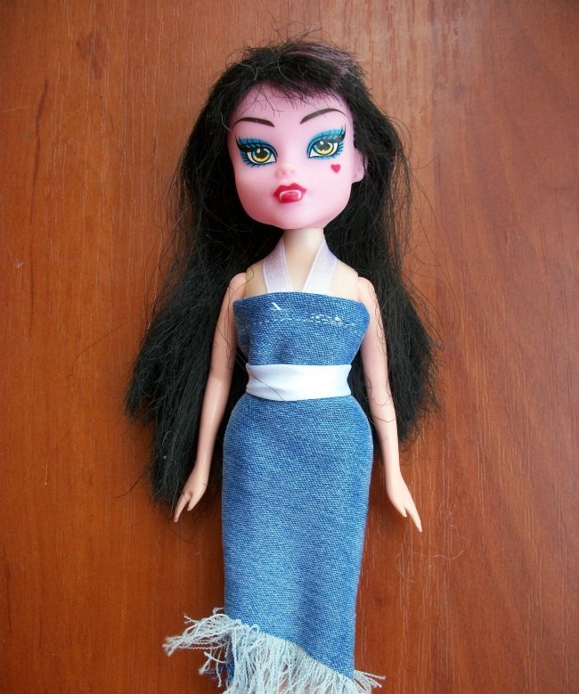 Clothes for a doll made from old jeans