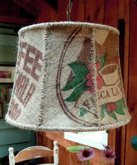 Coffee lamp Jute lampshade