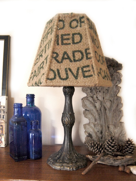 Coffee lamp Jute lampshade