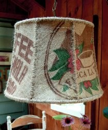 Coffee lamp... Jute lampshade