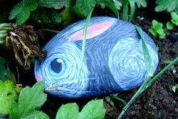 Stone painting for the garden “Bunny”