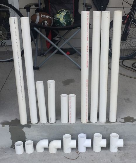 TV stand made of PVC pipes