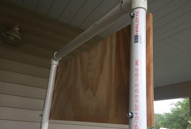 TV stand made of PVC pipes