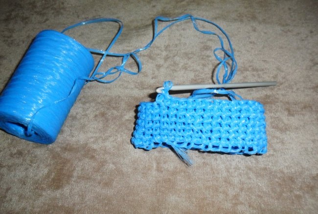 Master class on knitting washcloths from polypropylene threads