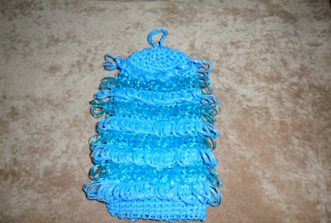 Master class on knitting washcloths from polypropylene threads