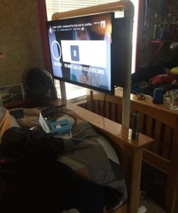 TV stand made of PVC pipes