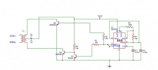 Обикновен инвертор 12V - 220V 50Hz