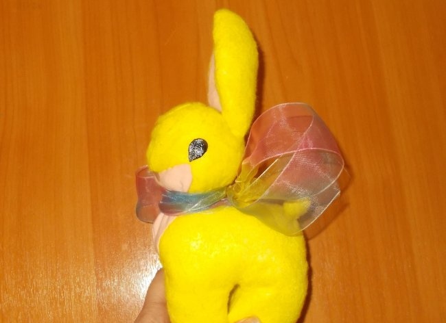 DIY yellow plush rabbit