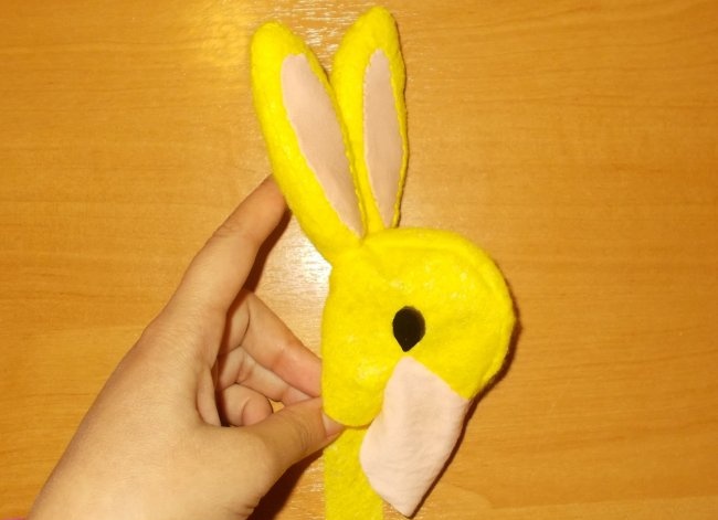 DIY yellow plush rabbit