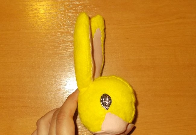 DIY yellow plush rabbit