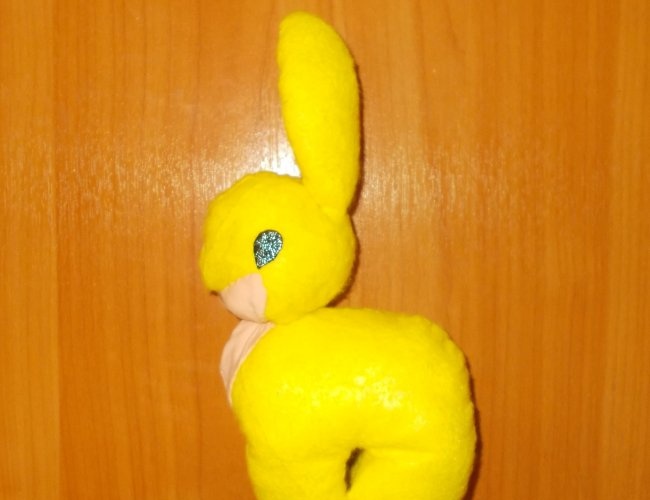 DIY yellow plush rabbit