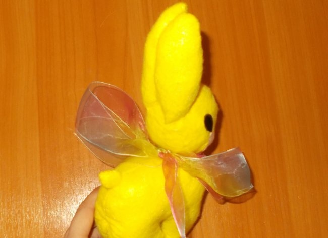 DIY yellow plush rabbit